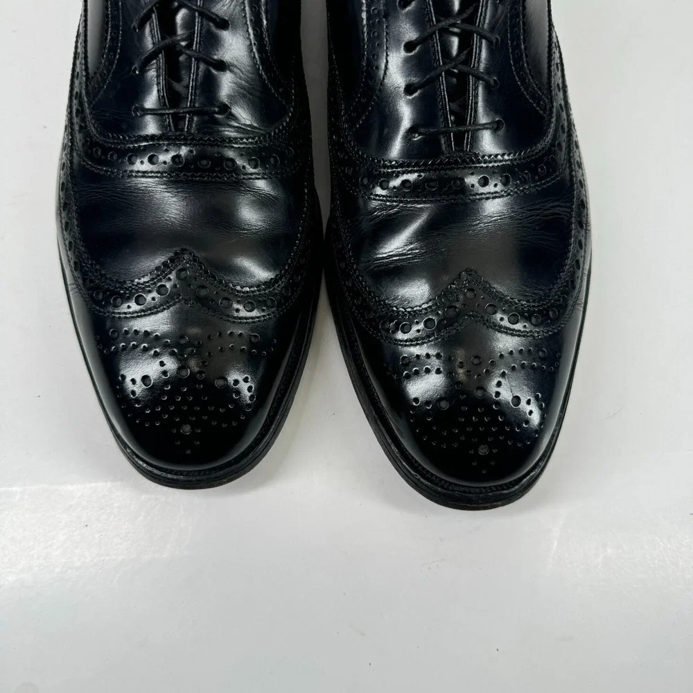 Allen Edmonds McAllister Men's 9.5C Black Leather Wingtip Oxford Dress Shoe 6215